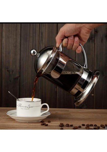 600 Ml Çok Fonksiyonlu Fransız Basın Çaydanlık 304 Paslanmaz Çelik Cam Kahve Hava Basın Kokulu Çay Süt Froother Cappuccino Moka Pot Kafe | Kahve Kapları (Yurt Dışından) fırsatları
