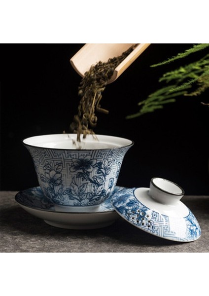 Retro Mavi Ve Beyaz Porselen Kapak Kase Seramik Büyük Çay Kase Çin Seramik Çay Kase Büyük Kapasiteli Ev Çay Makinesi | Çay Tureen (Yurt Dışından) modelleri