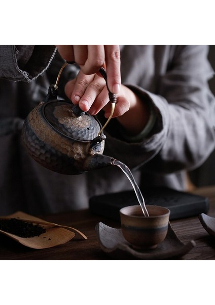 Stoneware Çekiç Döngü Kulplu Çaydanlık El Yapımı Japon Tarzı Retro Çay Pot Seramik Seramik Çaydanlık Geleneksel Çin Çay Seti | Çaydanlıklar (Yurt Dışından) fırsatları