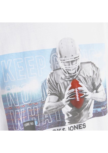 12206628_Jconate Ss Tee Crew Neck O Yaka Regular Fit Baskılı Beyaz Erkek T-Shirt fiyatları