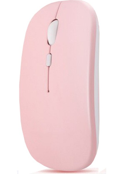 1600 Dpı Şarj Edilebilir 2.4 Ghz Çift Modlu Bluetooth Kablosuz Mouse - AL2675 Pembe