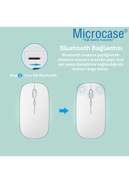 1600 Dpı Şarj Edilebilir 2.4 Ghz Çift Modlu Bluetooth Kablosuz Mouse - AL2675 Pembe modelleri