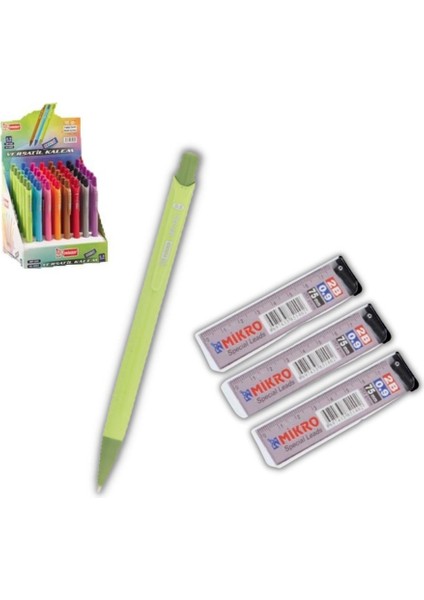 0.9 mm Uçlu Kalem ve 0,9 mm Ucu 3 Adet Mikro MP-330 Versatil Kalem Seti 1 Paket