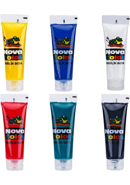Akrilik Boya Ana Renkler 75 ml Tüp 6 Adet Nova Color Akrilik Boya Ana Renkler 75 ml Tüp 6 Adet