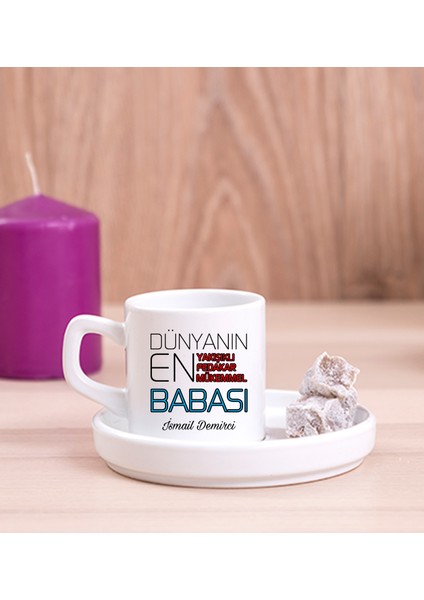 Kişiye Özel Dünyanın En Iyi Babası Concept Türk Kahvesi Fincanı