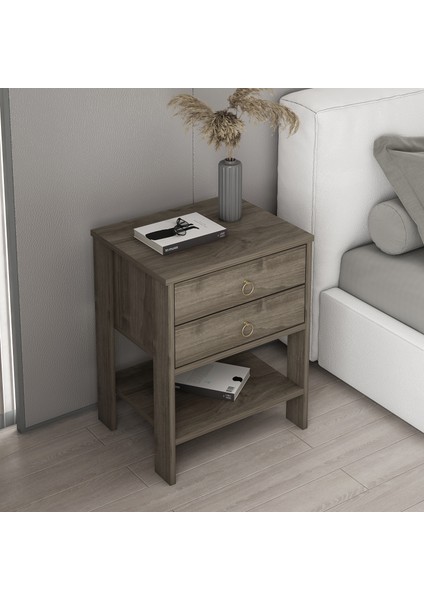 Zen Modern 2 Çekmeceli Komodin Ceviz modelleri