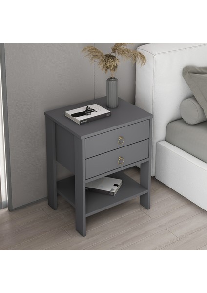 Zen Modern 2 Çekmeceli Komodin Antrasit modelleri