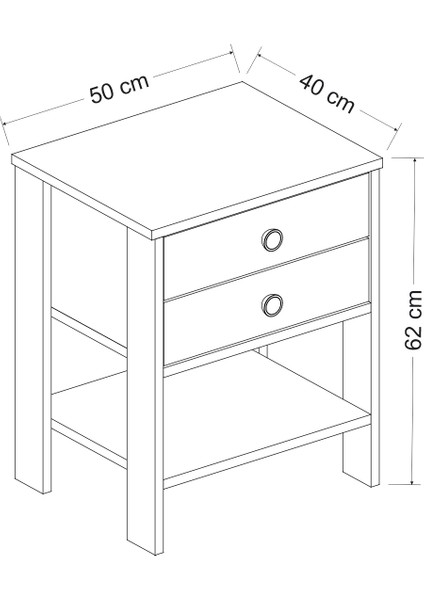 Zen Modern 2 Çekmeceli Komodin Antrasit indirimleri
