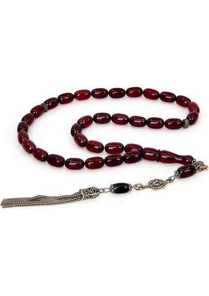 Gümüş Püsküllü Kapsül Model Sıkma Kehribar Tesbih fiyatları