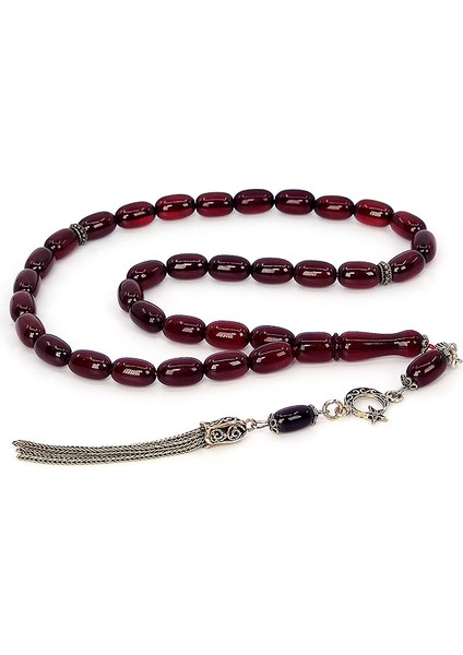 Gümüş Püsküllü Kapsül Model Sıkma Kehribar Tesbih modelleri