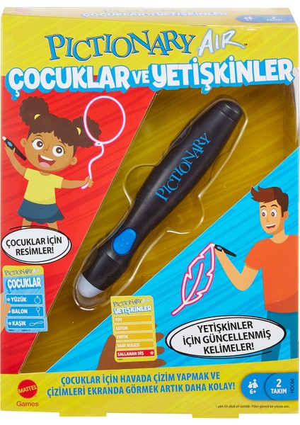 Air Çocuklar ve Yetişkinler İçin Çizim oyunu, Akıllı Cihazlara Bağlanır, 6 Yaş ve Üzeri İçin, Mattel Games HDC66