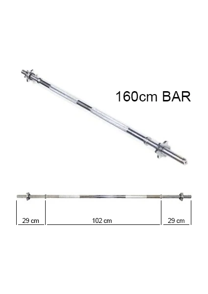 160 cm Krom Uzun Bar (Ağırlık - Halter - Dambıl Barı)