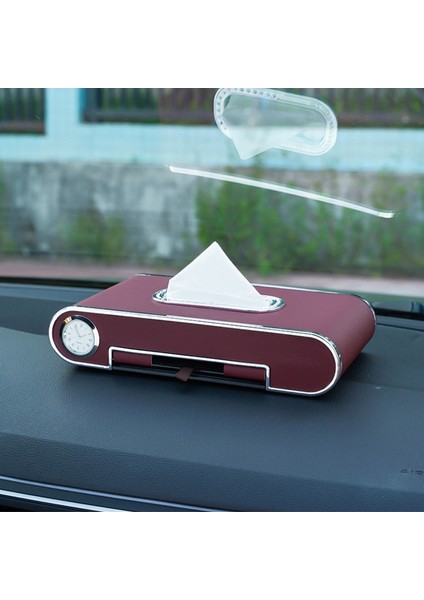 Geçici Otopark Telefon Numarası Kartlı Havlu Kutusu Şarap Kırmızısı (Yurt Dışından)