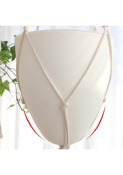 2 Adet Kenevir Halat Asılı Saksı, Boyutu: D09 Calibre 18.3 Cm Beyaz (Yurt Dışından)