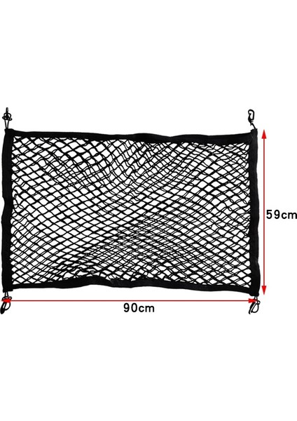 Araba Depolama Ağı Saklama Çantası Stili 3 Yaklaşık 90X60Cm Siyah (Yurt Dışından)