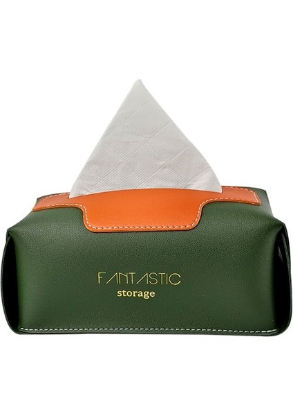 Sjm0041 Araba Pu Kağıt Mendil Kutusu Mürekkep Yeşili (Yurt Dışından)