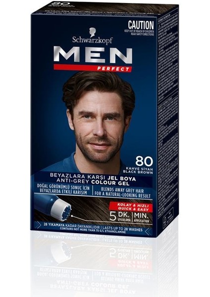 Schwarzkopf Men Perfect Jel Saç Boyası 80 Siyah Kahve