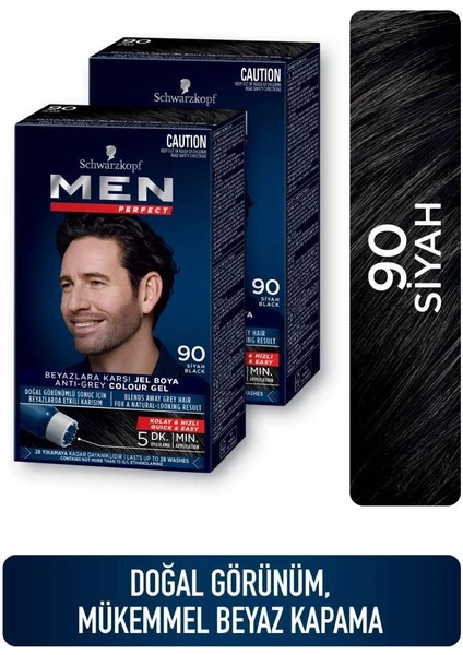 Men Perfect Saç Boyası 90 - Siyah X 2 Adet