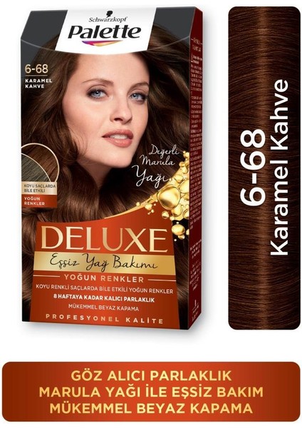 Schwarzkopf Palette Deluxe Yoğun Renkler 6-68 Karamel Kahve Saç Boyası