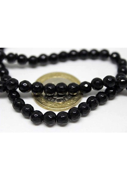 Onix (Oniks) Taşı Faset Kesim Parlak 6mm/10 Adet