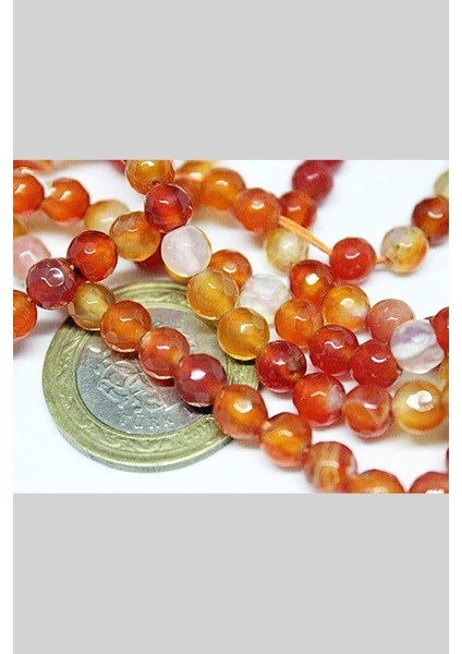 Akik Taşı Faset Kesim 6mm/10 Adet (7445)