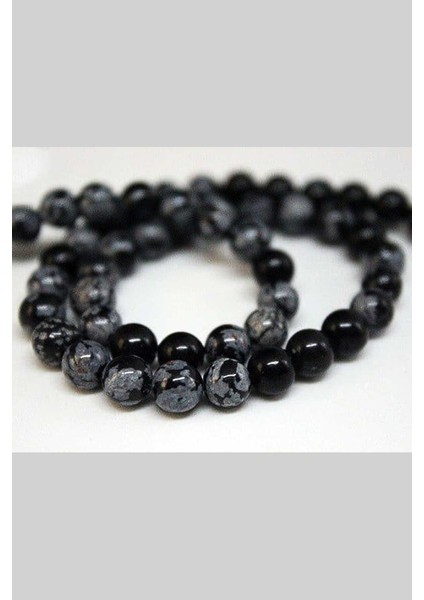 Kar Tanesi Obsidyen Taşı 6mm/5 Adet