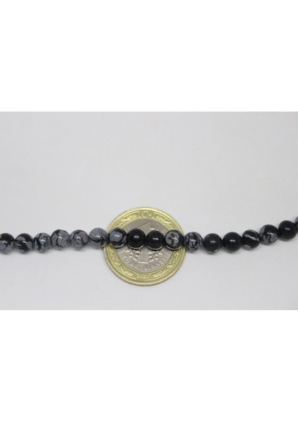 Kar Tanesi Obsidyen Taşı 6mm/5 Adet