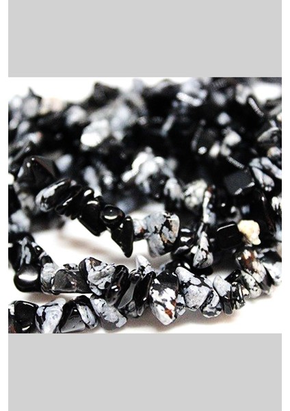 Kar Tanesi Obsidyen Taşı Doğal Küçük Taşlar Dizi - 80CM