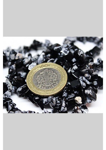 Kar Tanesi Obsidyen Taşı Doğal Küçük Taşlar Dizi - 80CM modelleri