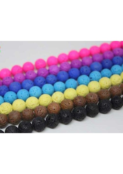 Lav Taşı Fosforlu Pembe Renkli Dizi 10MM