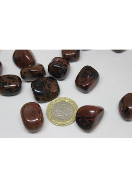 Kahverengi Obsidiyen Taşı Tamburlanmış (5-8 Gram) fiyatları