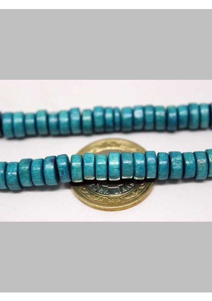 Ahşap Dizi Rondela Turkuaz fırsatları