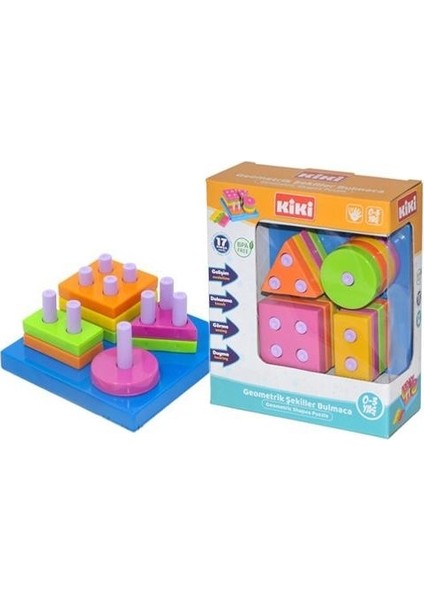 Geometrik Şekiller Bulmaca + Bultak Puzzle + Sevimli Halkalar + Bardak Kule Eğitici Set