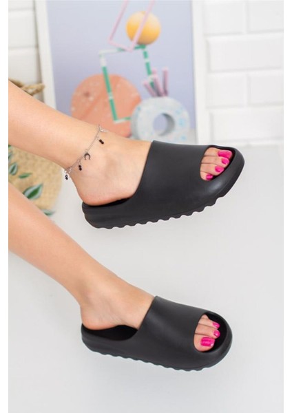 Unisex Siyah Yeezy Slide Terlik