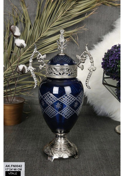 Eskitme Kapaklı Cam Vazo AK.FN0042