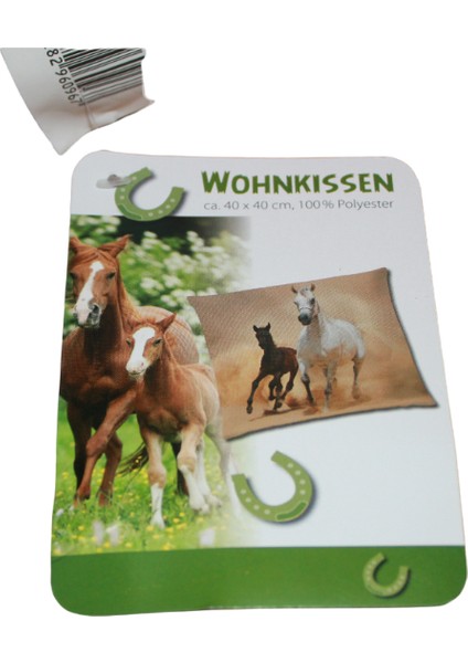 Wohnkissen 40x40cm At Figürlü Dekoratif Yastık Kırlent At Temalı Yumuşak fırsatları