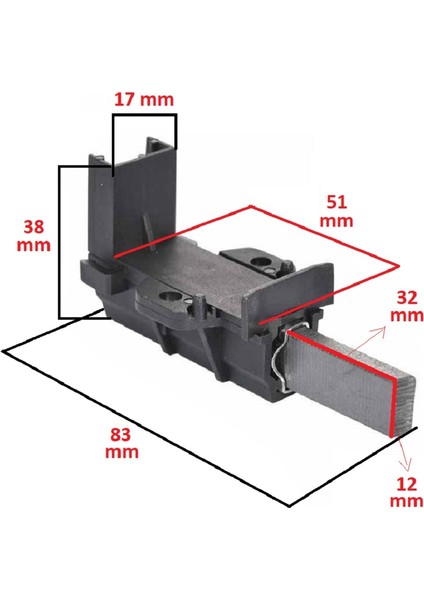 Icanpares Beko D58101E Çamaşır Makinesi Kılıflı Motor Kömürü (5X12.5X32)