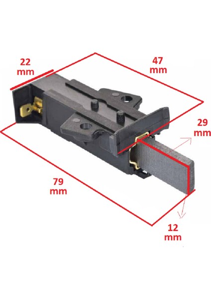 Icanpares Bosch Çamaşır Makinesi Kılıflı Motor Kömürü (5X12.5X36)