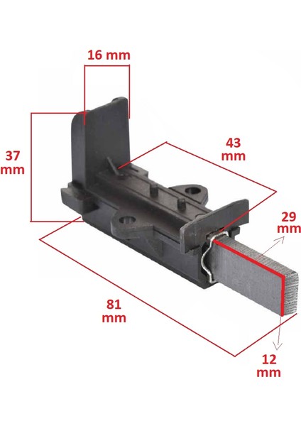 Icanpares Beko D15081BS Çamaşır Makinesi Kılıflı Motor Kömürü (5X12.5X32)