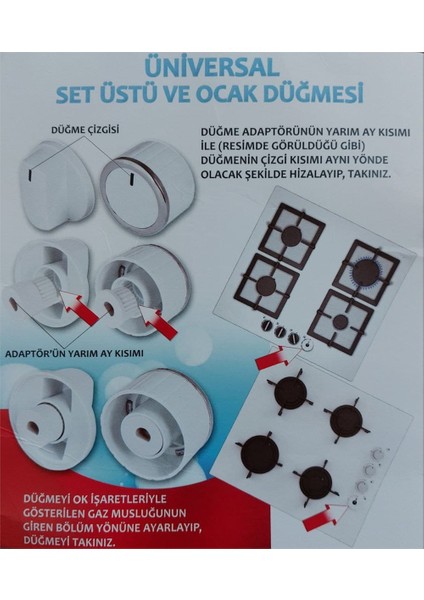 Icanpares Alveus-Arçelik-Beko Ankastre Set Üstü ve Ocak 4 Lü Düğme Takımı