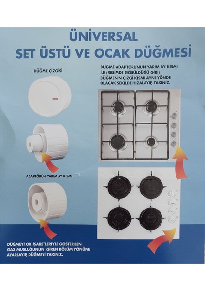 Icanpares Cvs-Dominox-Electrolux Ankastre Set Üstü ve Ocak 4 Lü Düğme Takımı