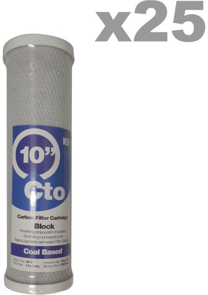 Su Arıtma Açık Kasa Cto Block Karbon Filtre 25 Adet