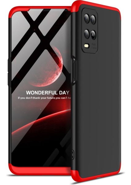 Oppo A54 Için Tam Kapalı Pc Kasası Siyah ve Kırmızı (Yurt Dışından)