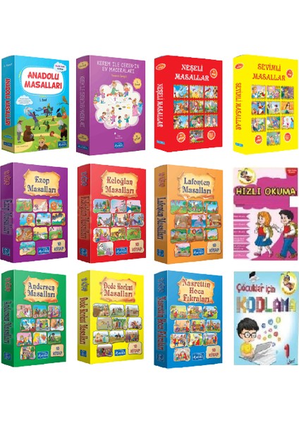 1. Sınıf Hikaye Seti 10 Kutu 100 Kitap + Hızlı Okuma + Kodlama