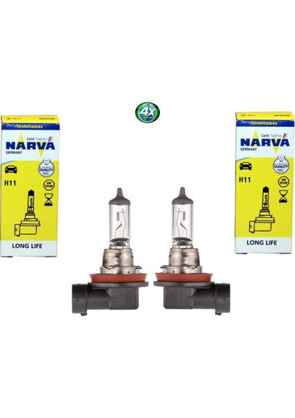 Uzun Ömür (2 Adet) Narva H11 12V 55 WATT Standart Ampul 48078 Ll(Long Lıfe)