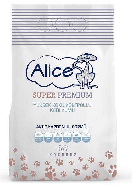 Aktif Karbonlu Super Premium Topaklaşan Kedi Kumu 10 Lt