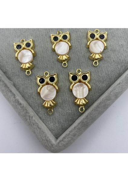 1 Adet Sedefli Krem Baykuş Bileklik Ucu