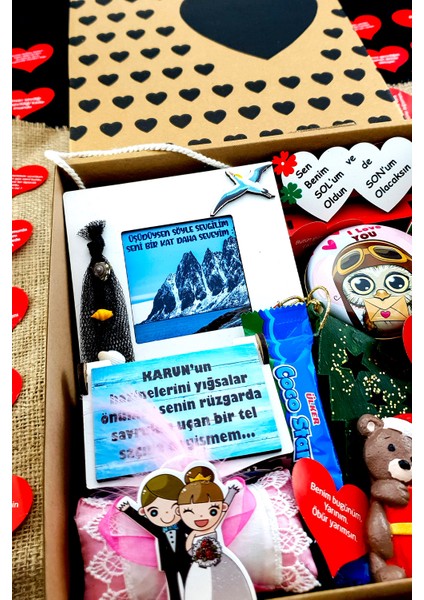 Sevgiliye Özel Kraft Kutuda Romantik Hediye Doğum Günü Yıldönümü 14 Şubat 1MUTLU7BOX9 fiyatları