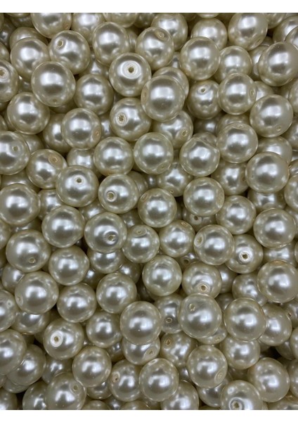 50 Gr, 12MM Krem Renk Cam Inci Boncuk, Takı Aksesuar Yapım Boncuğu (50GR,-23ADET ) fiyatları