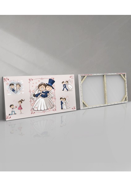 Gelin Damat Aşk Temalı Tek Parça Kanvas Canvas Tablo